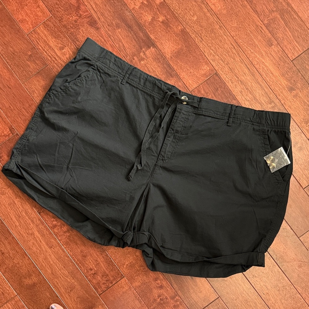 NWT Sonoma Solid Black Cotton 4 Pocket Casual Shorts 3X